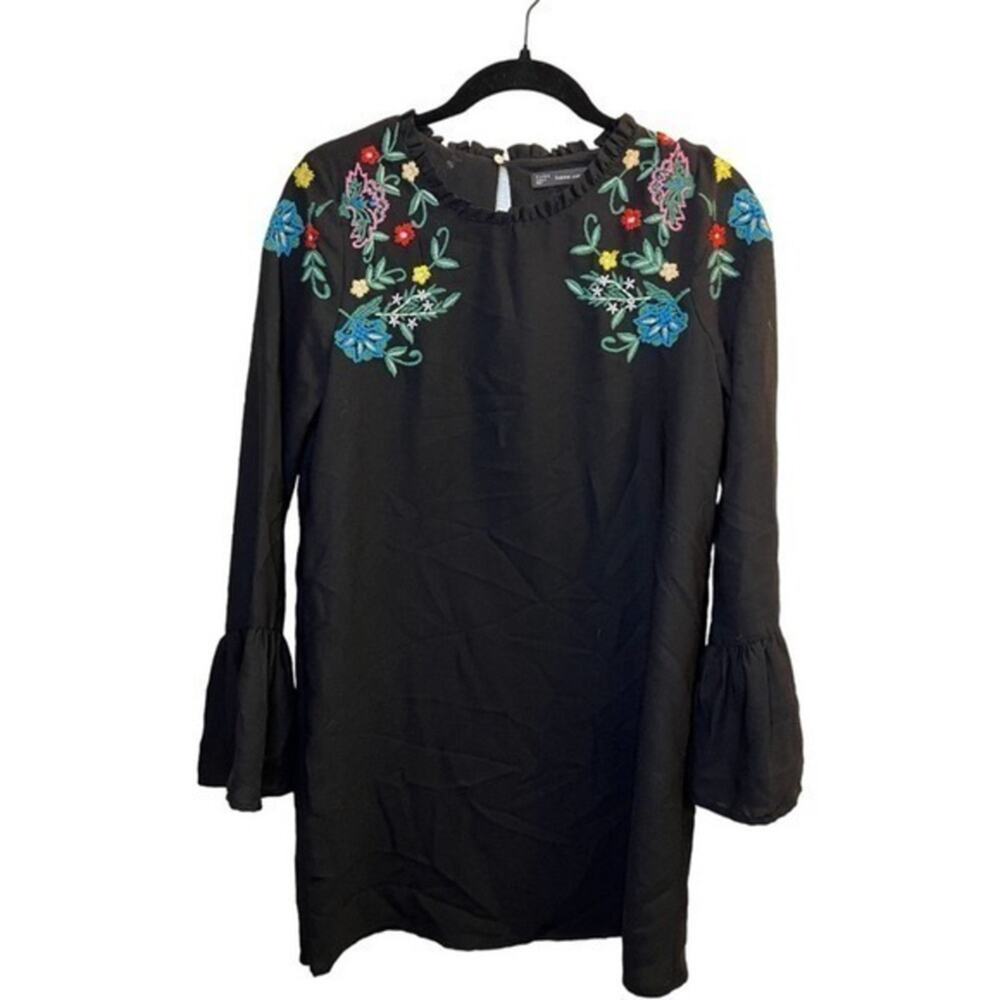 Zara‎ Black Dress Embroidered Size S